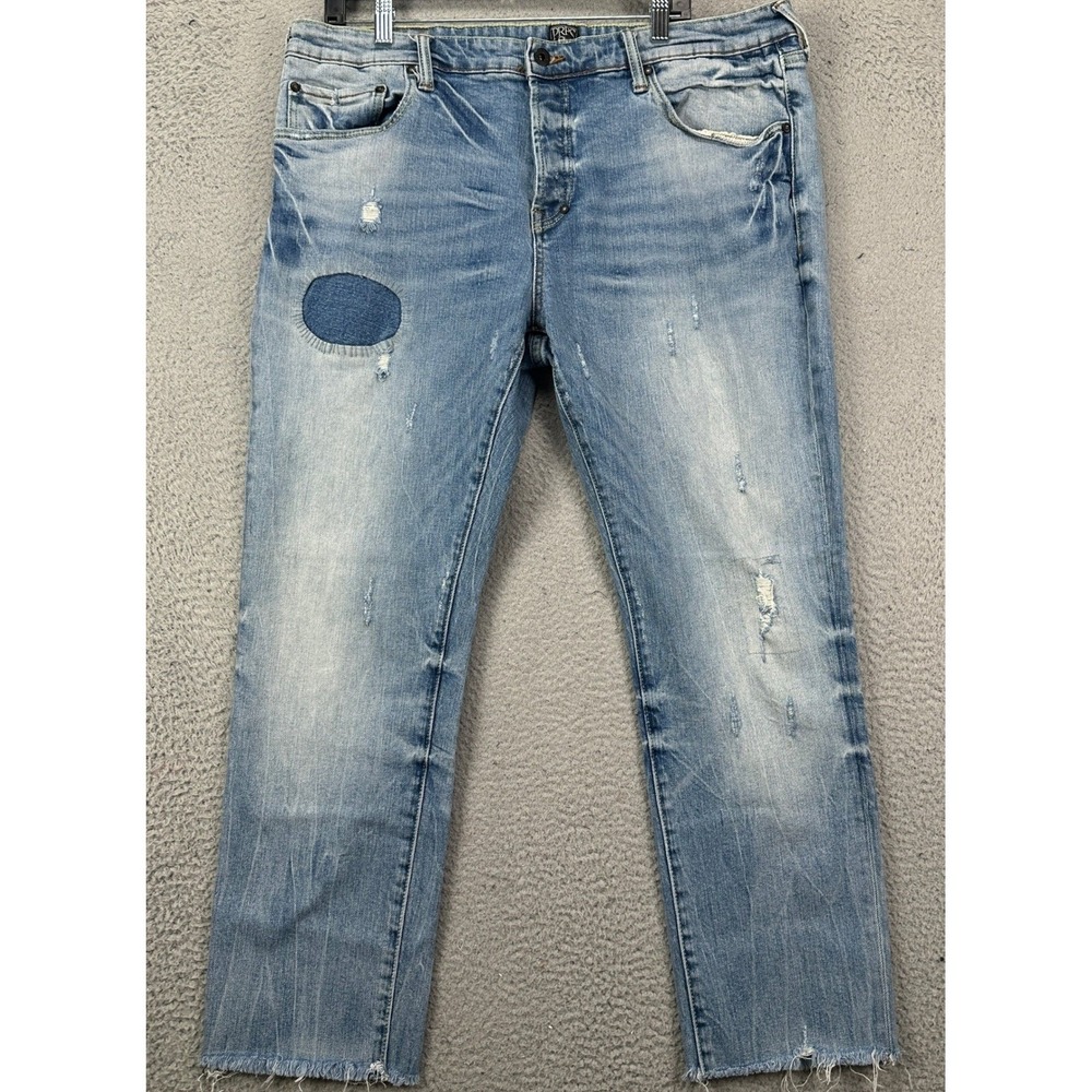 PRPS Le Sabre Mens 40 Jeans Blue Bleach Distressed‎ Slim Tapered 5-Pockets EUC